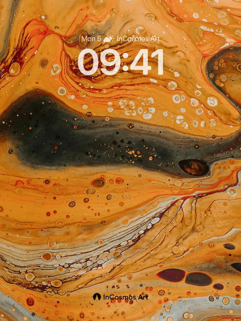 Golden Vein Wallpaper with Cosmic Bubbles