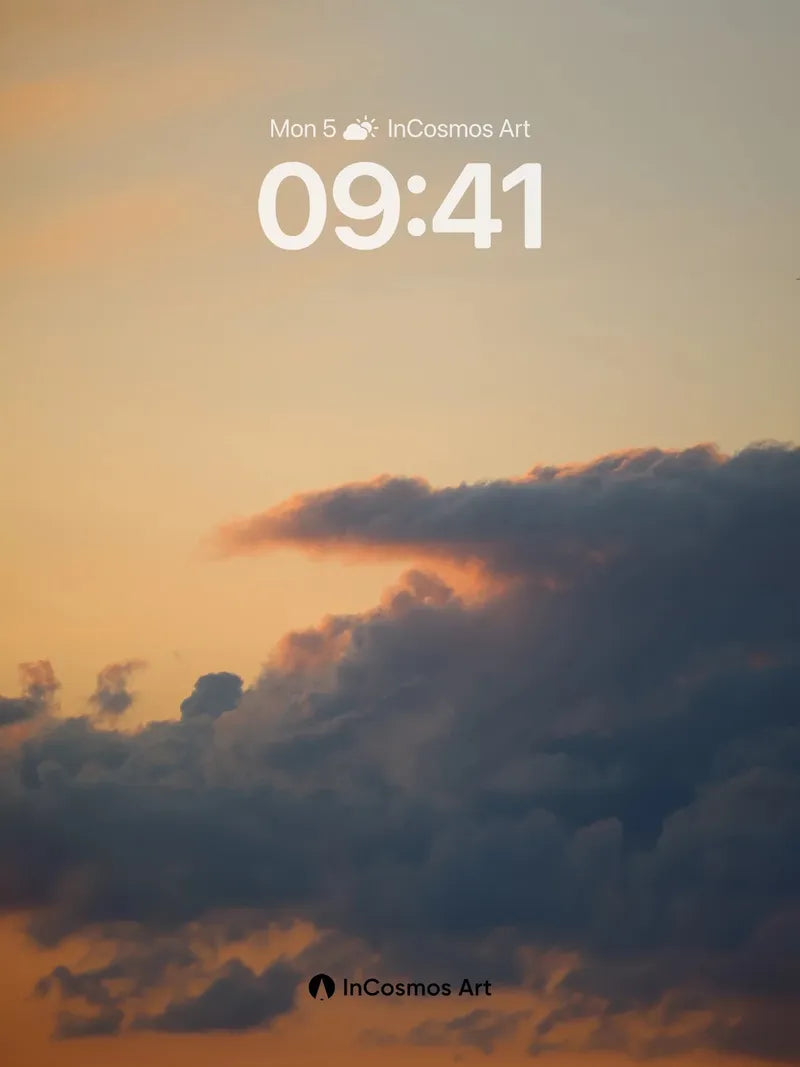 Golden Hush Cloud Wallpaper with Sunset Veil