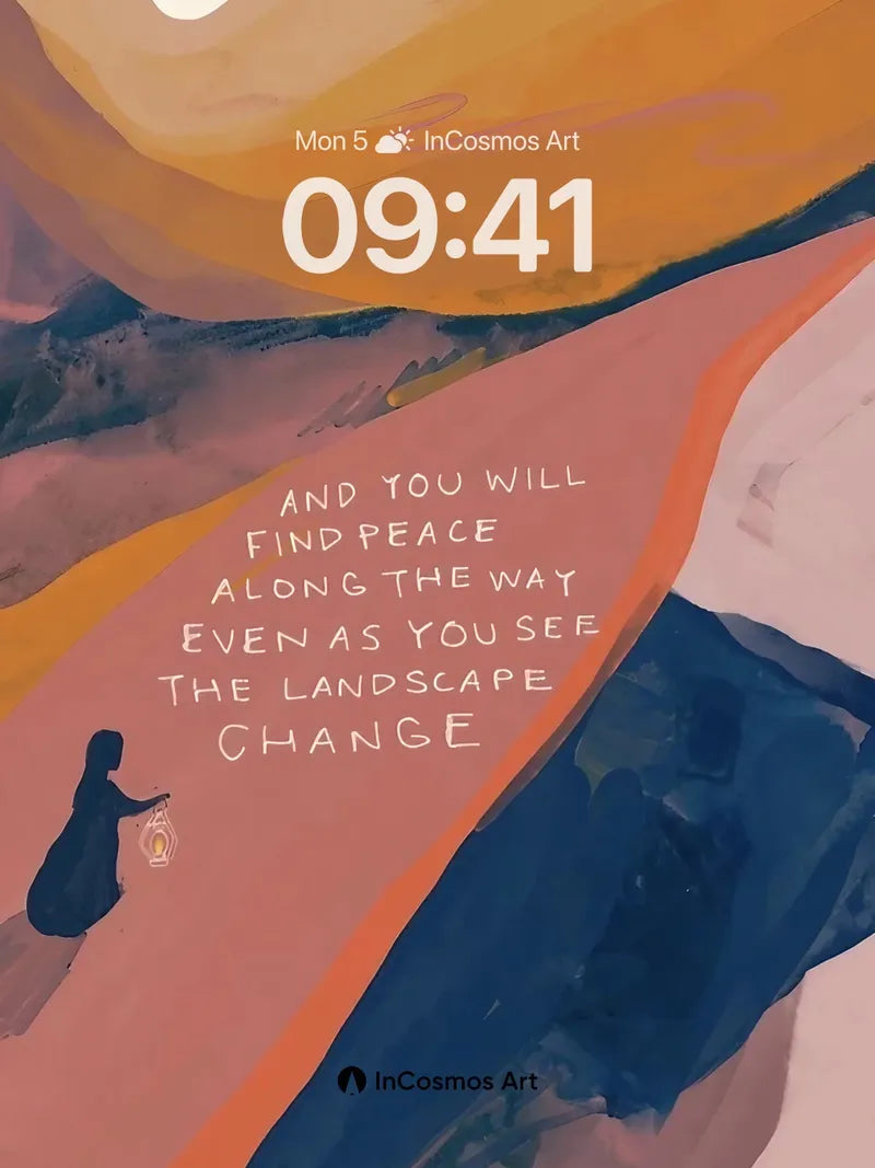 Serenity Path Wallpaper with Moonlit Wanderer