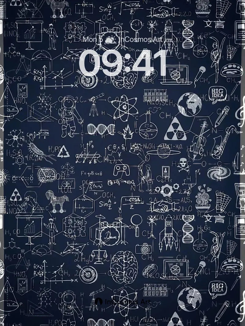 Inkwell Mind Wallpaper with Hidden Equations