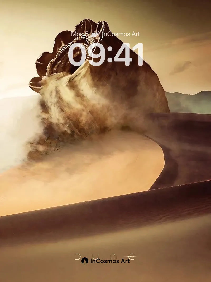 Whispering Dune Wallpaper with Sandstorm Breath