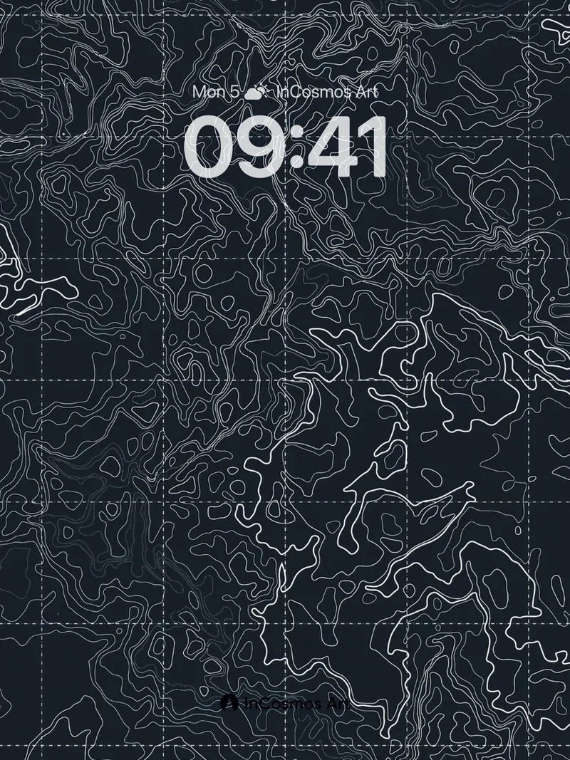 Silent Topography Wallpaper with Ghost Grid
