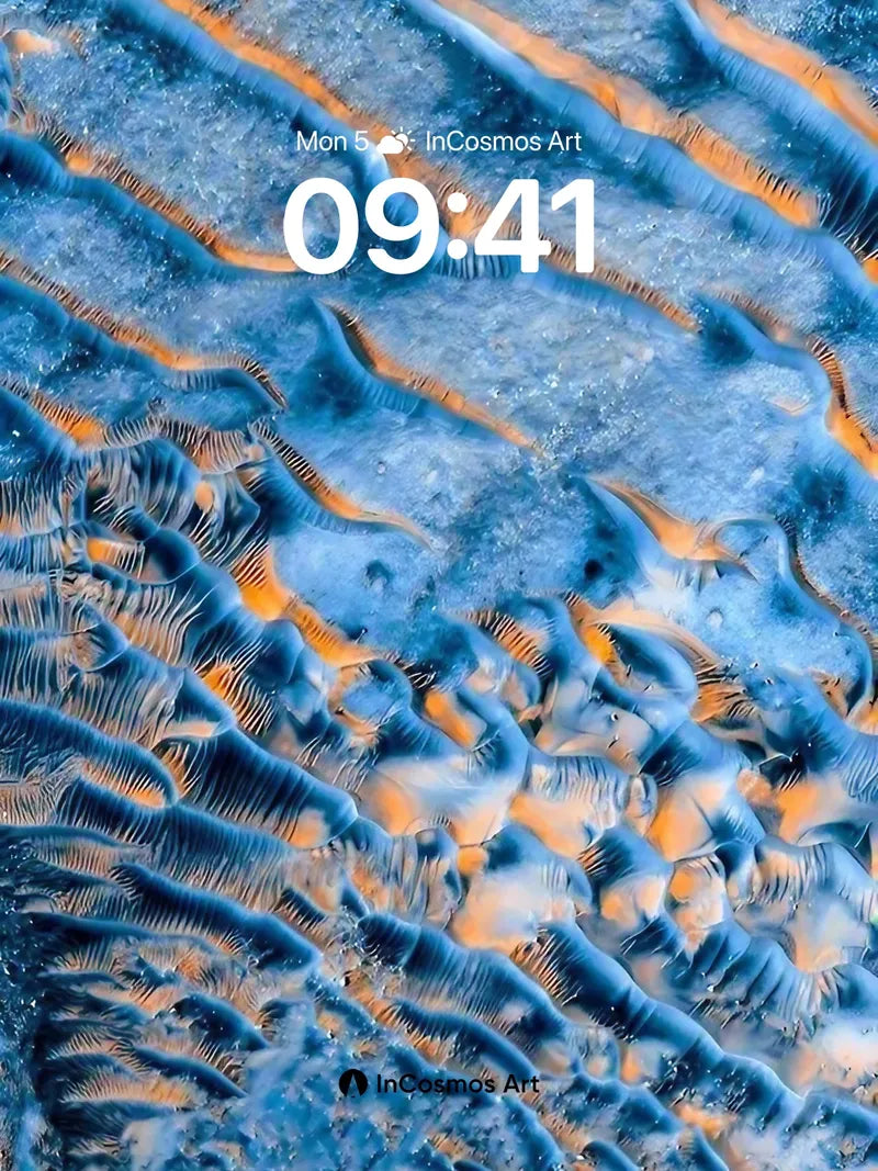 Cobalt Dunes Wallpaper with Golden Veins wallpaper for iPhone, iPad & Mac