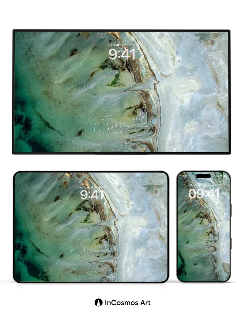 Serpentine Tides Wallpaper with Mineral Veins