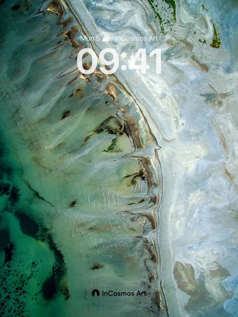 Serpentine Tides Wallpaper with Mineral Veins