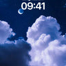 Moonlit Cloudscape Wallpaper with Celestial Hush wallpaper for iPhone, iPad & Mac