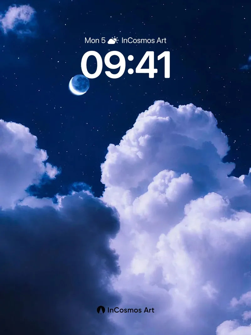 Moonlit Cloudscape Wallpaper with Celestial Hush wallpaper for iPhone, iPad & Mac