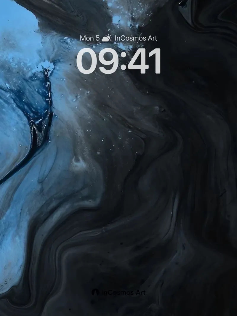 Nocturnal Ink Flow Wallpaper with Ethereal Light Veins