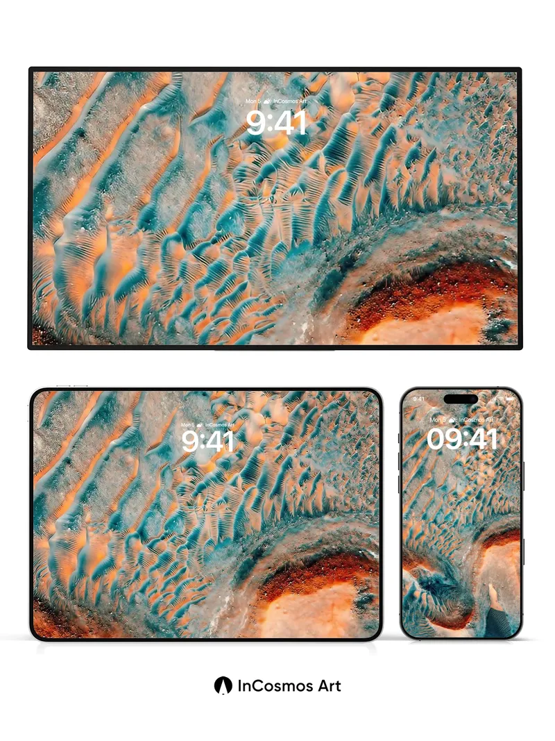 Serpentine Dunes Wallpaper with Fractal Echoes