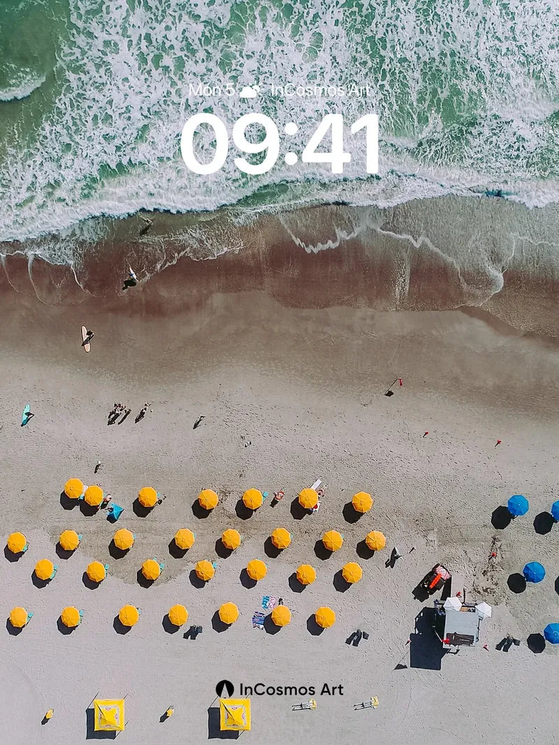 Sunlit Grid Wallpaper with Ocean Breath