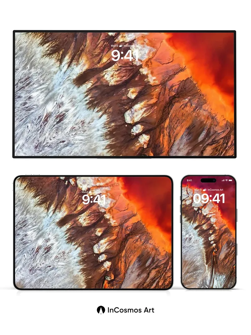 Crimson Edge Wallpaper with Molten Veins