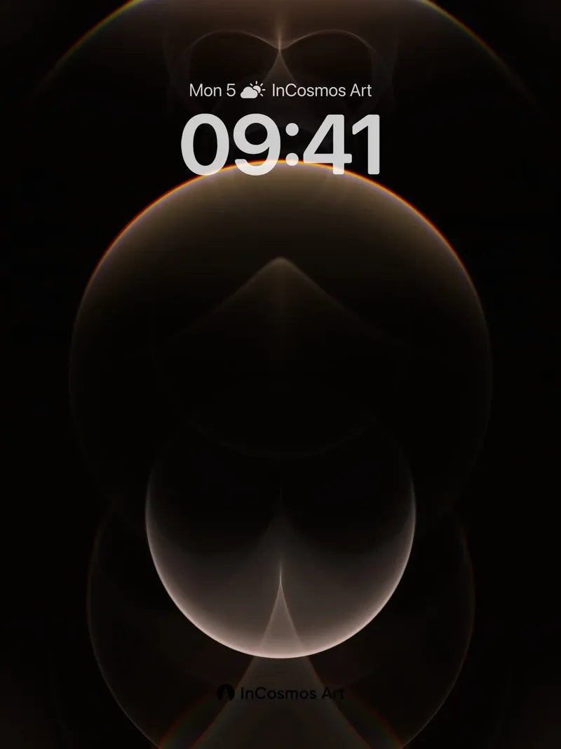 Luminous Void Wallpaper with Floating Orbs