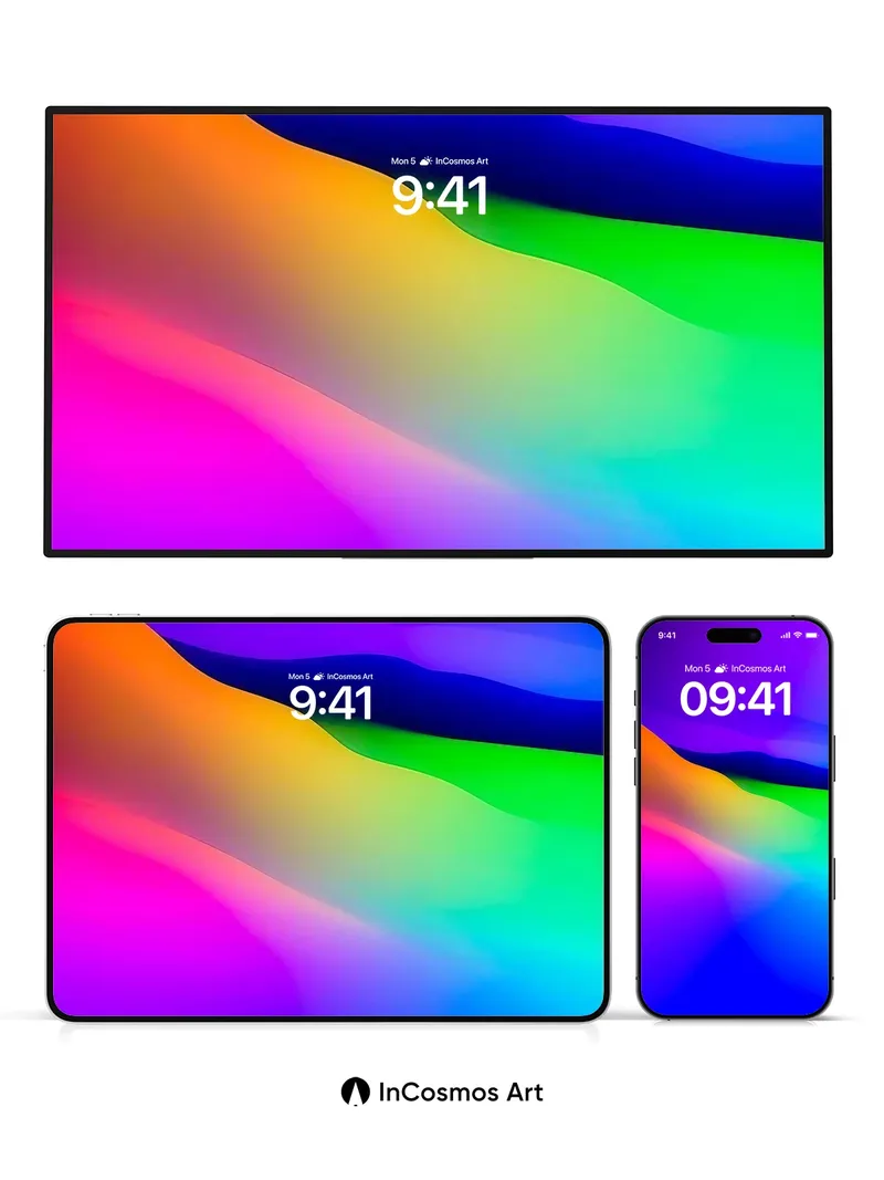 Luminous Wave Wallpaper with Ethereal Gradient