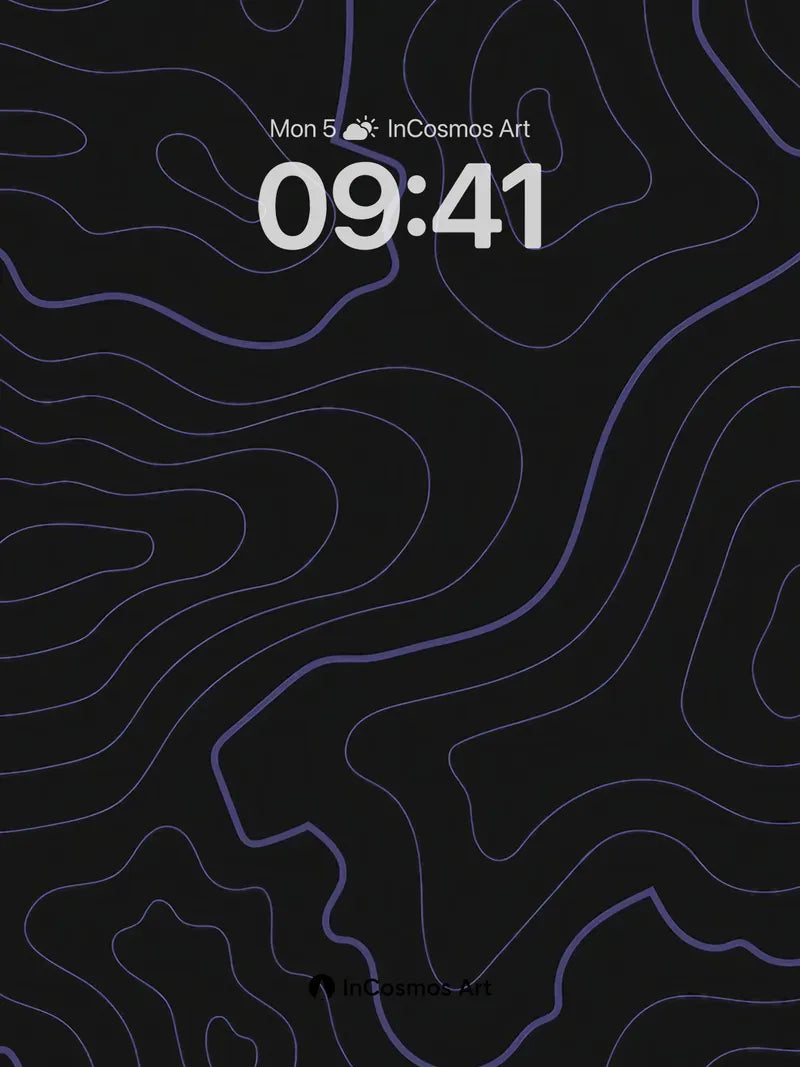 Midnight Contour Wallpaper with Ethereal Lines