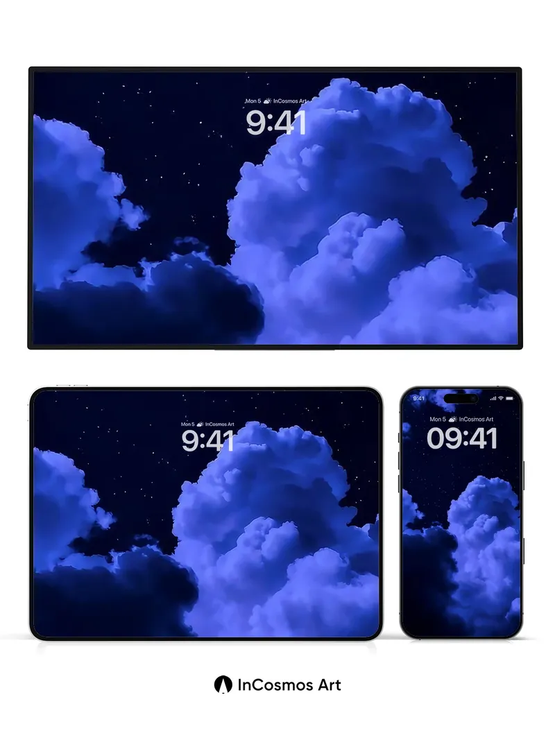 Stellar Hush Wallpaper with Cloud Veils