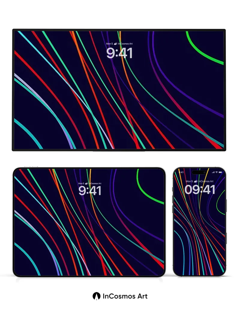 Neon Pulse Wallpaper with Cosmic Flow