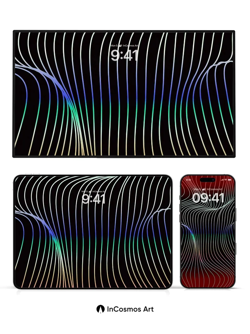 Neon Pulse Wallpaper with Electric Threads