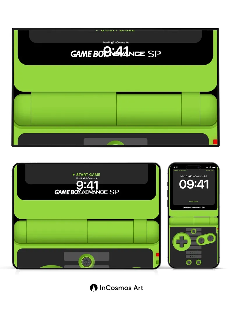 Nostalgic Pixel Glow Wallpaper with Retro Game Console