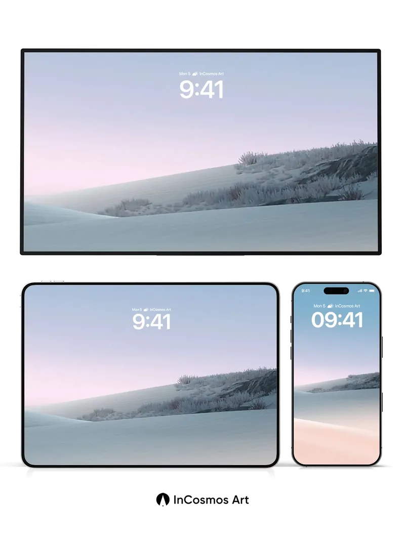 Serenity Dune Wallpaper with Frost Whisper