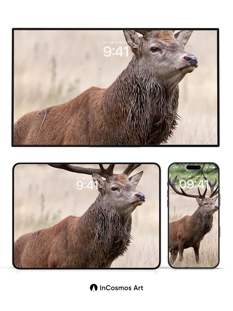 Serenity in Antler Wallpaper with Wild Grace