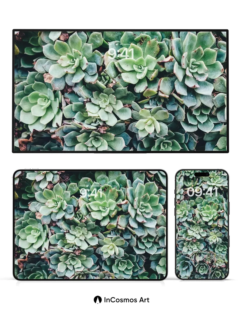 Serenity Succulent Wallpaper with Living Texture