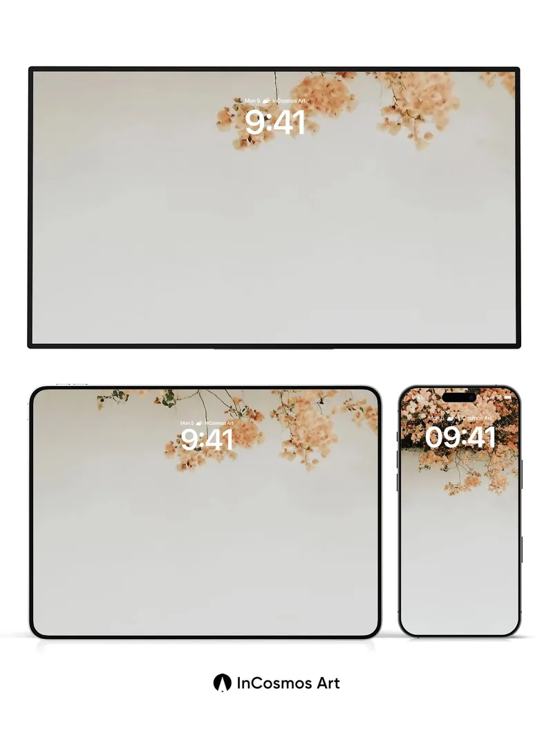 Soft Drift Floral Wallpaper with Hanging Canopy