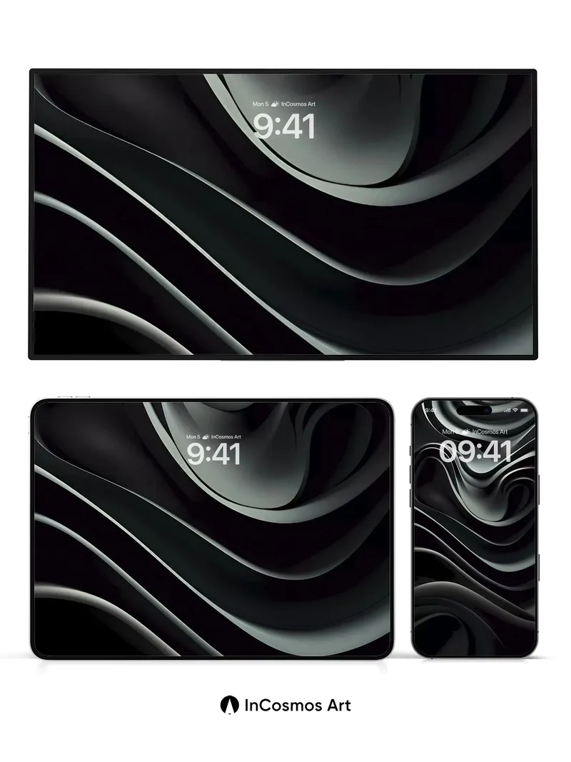 Sculpted Shadow Wallpaper with Liquid Depth