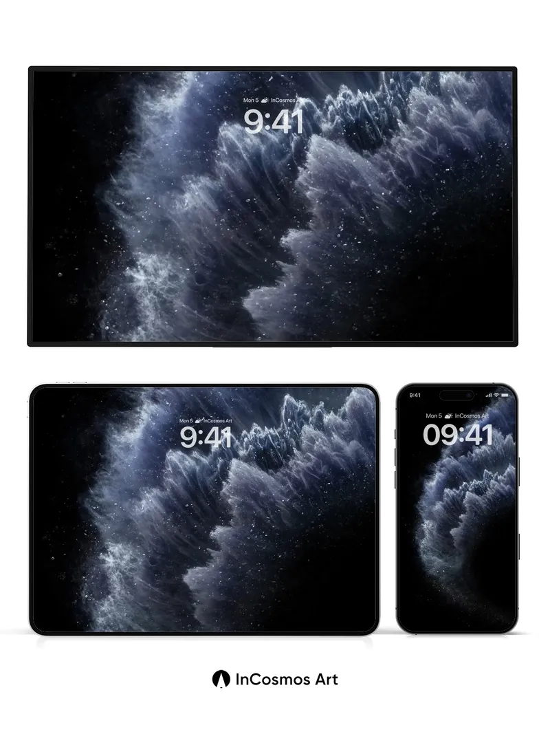 Cosmic Veil Wallpaper with Starlit Edges