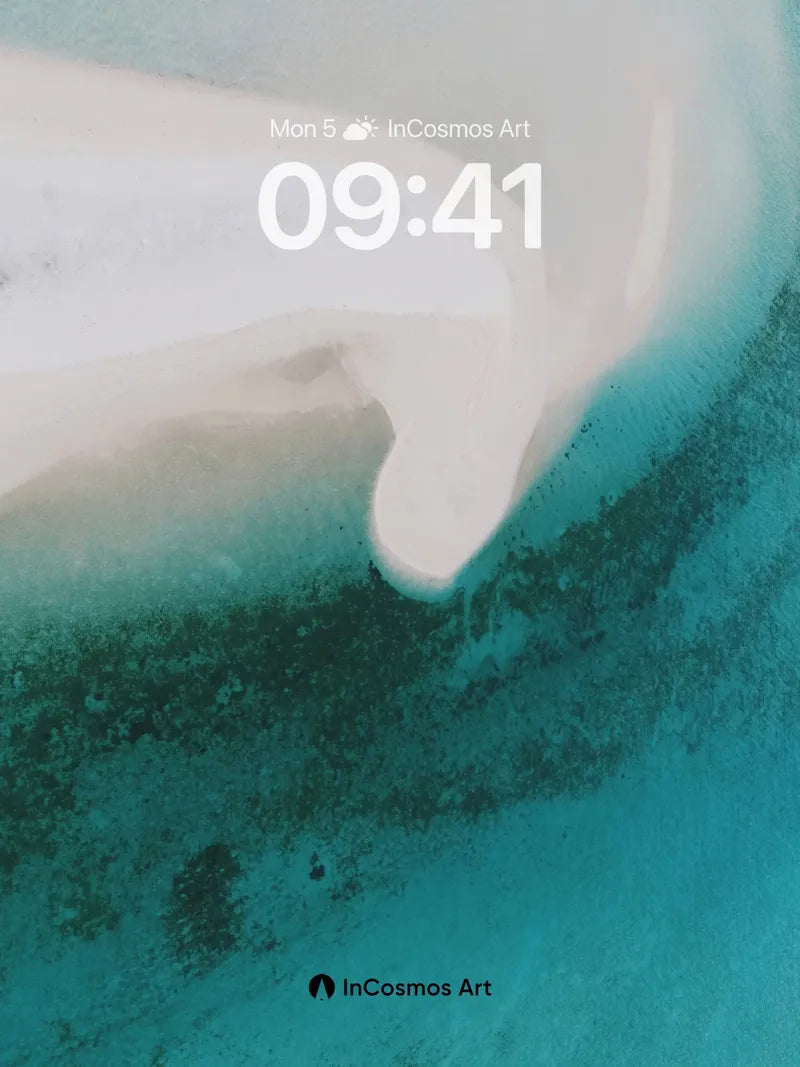 Serene Turquoise Coast Wallpaper with Sand Drift