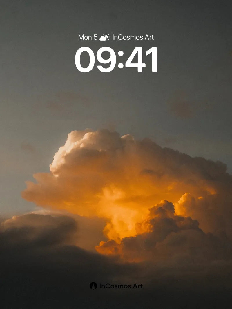 Golden Ember Cloud Wallpaper with Sunset Glow