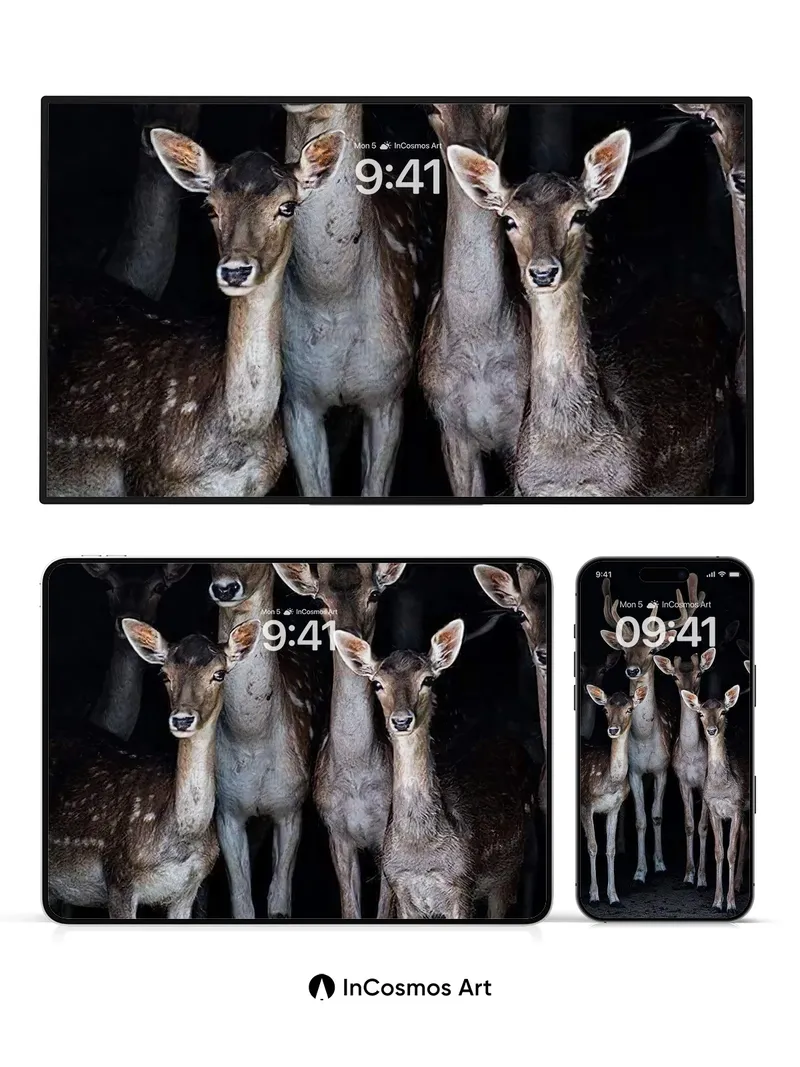 Silent Grove Wallpaper with Moonlit Eyes