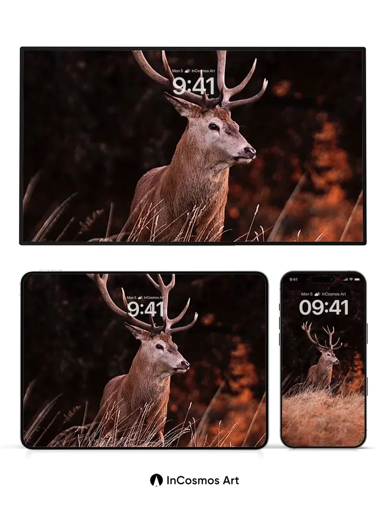 Autumn Hush Wallpaper with Velvet Antlers