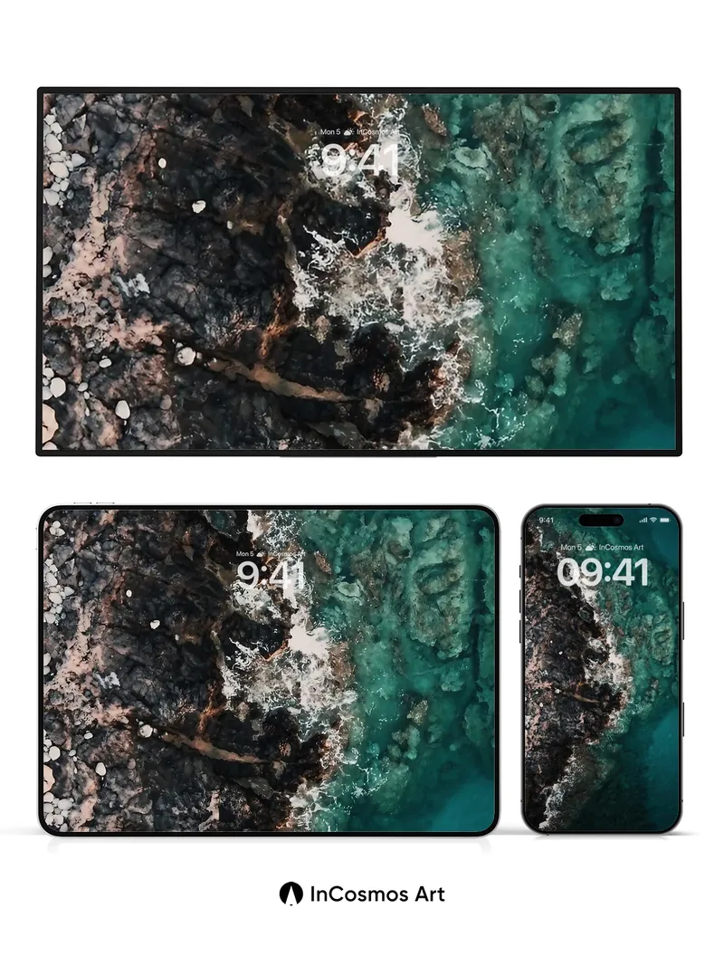 Coral Fracture Wallpaper with Ocean Breath