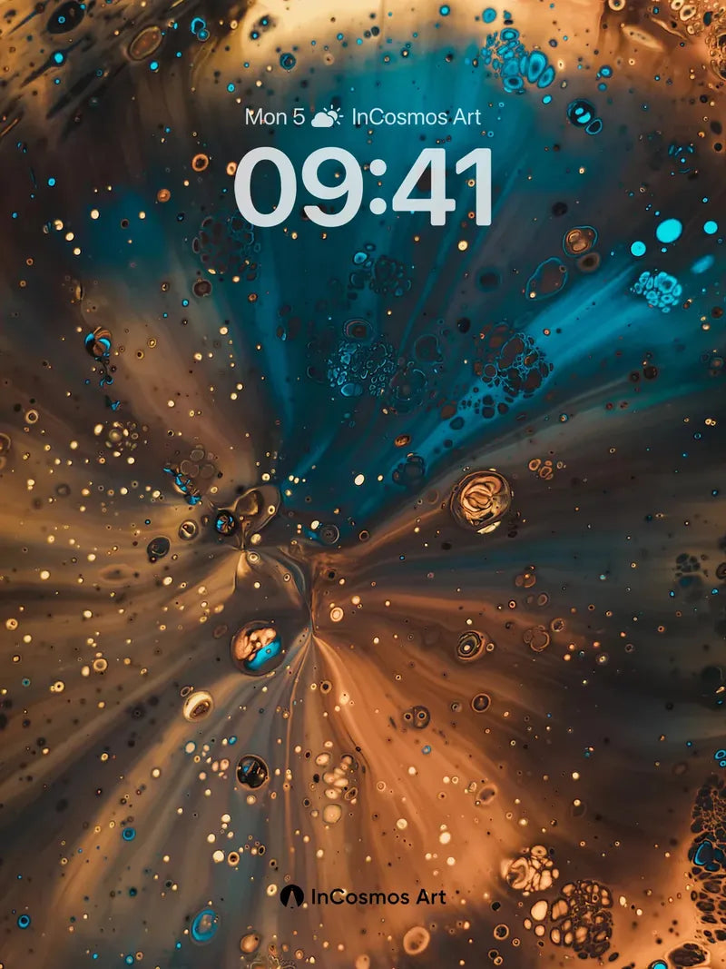 Cosmic Bloom Wallpaper with Floating Orbs wallpaper for iPhone, iPad & Mac