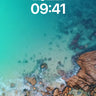 Serene Turquoise Wallpaper with Floating Island wallpaper for iPhone, iPad & Mac