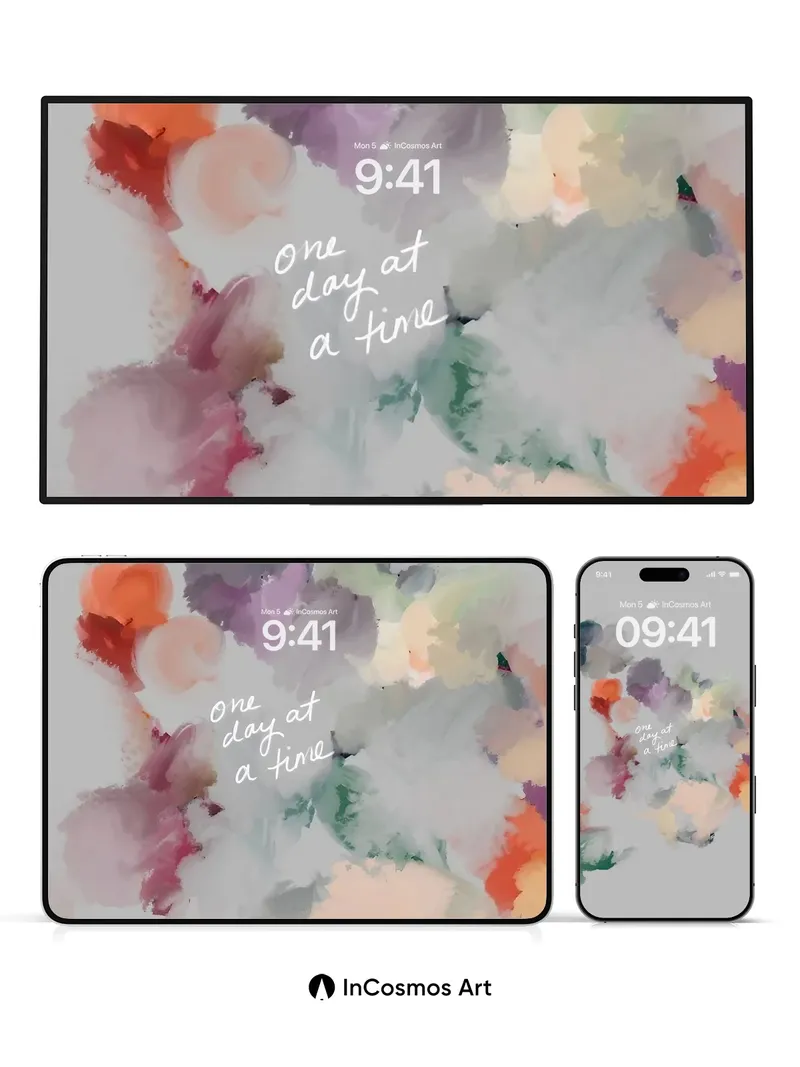 Serenity Bloom Wallpaper with Whispered Words