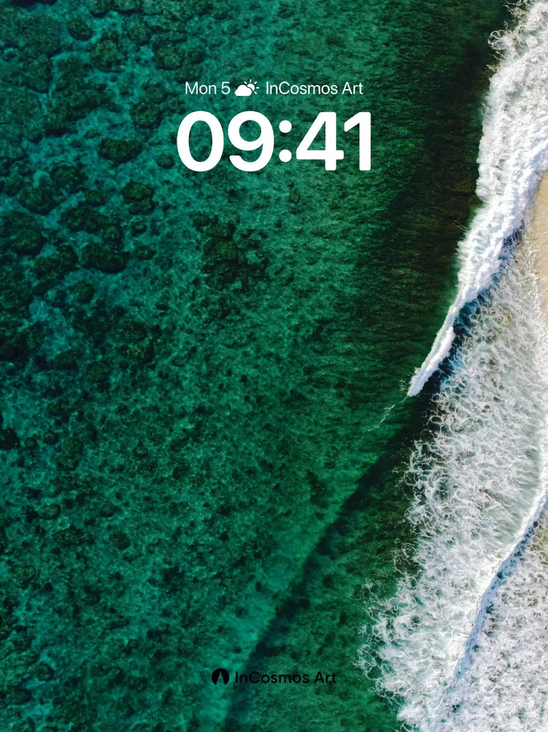 Turquoise Embrace Wallpaper with Coral Whispers