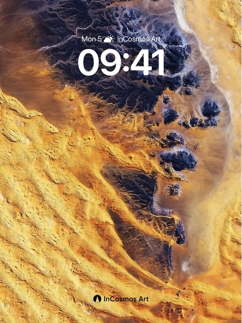 Desert Veil Wallpaper with Shadowed Canyons