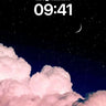 Serenity Sky Wallpaper with Crescent Moon wallpaper for iPhone, iPad & Mac