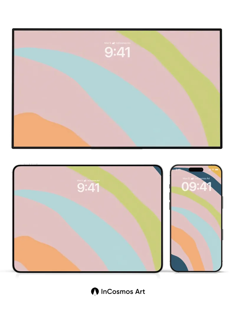 Soft Drift Wallpaper with Curved Color Waves