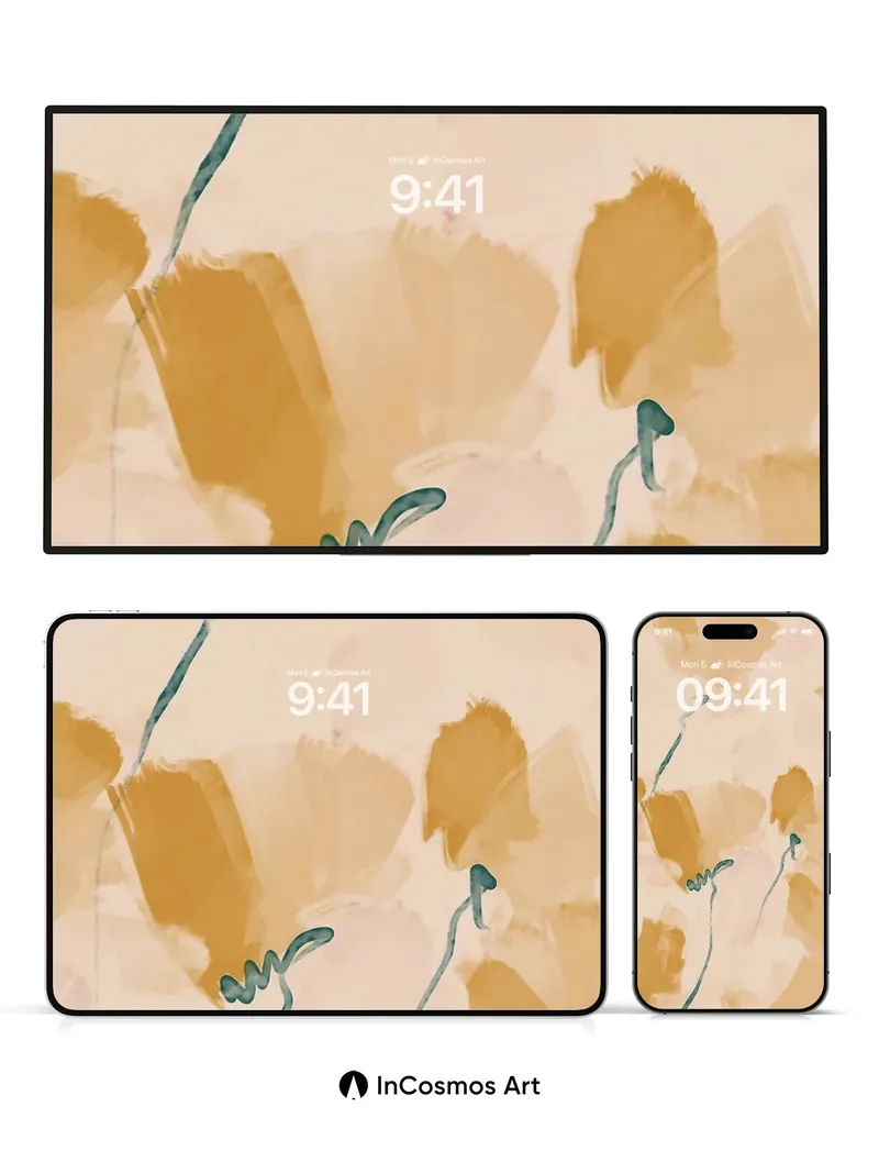 Whispering Gold Wallpaper with Teal Threads