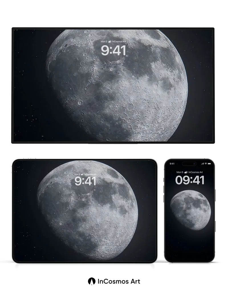 Silent Crater Wallpaper with Starlight Veil