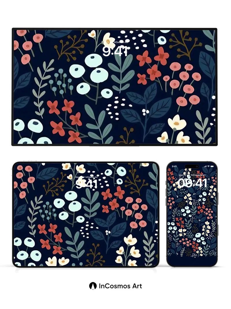 Midnight Bloom Wallpaper with Whispering Petals