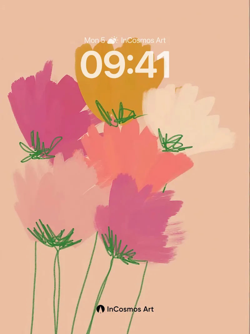 Soft Hues Floral Wallpaper with Brushstroke Whispers