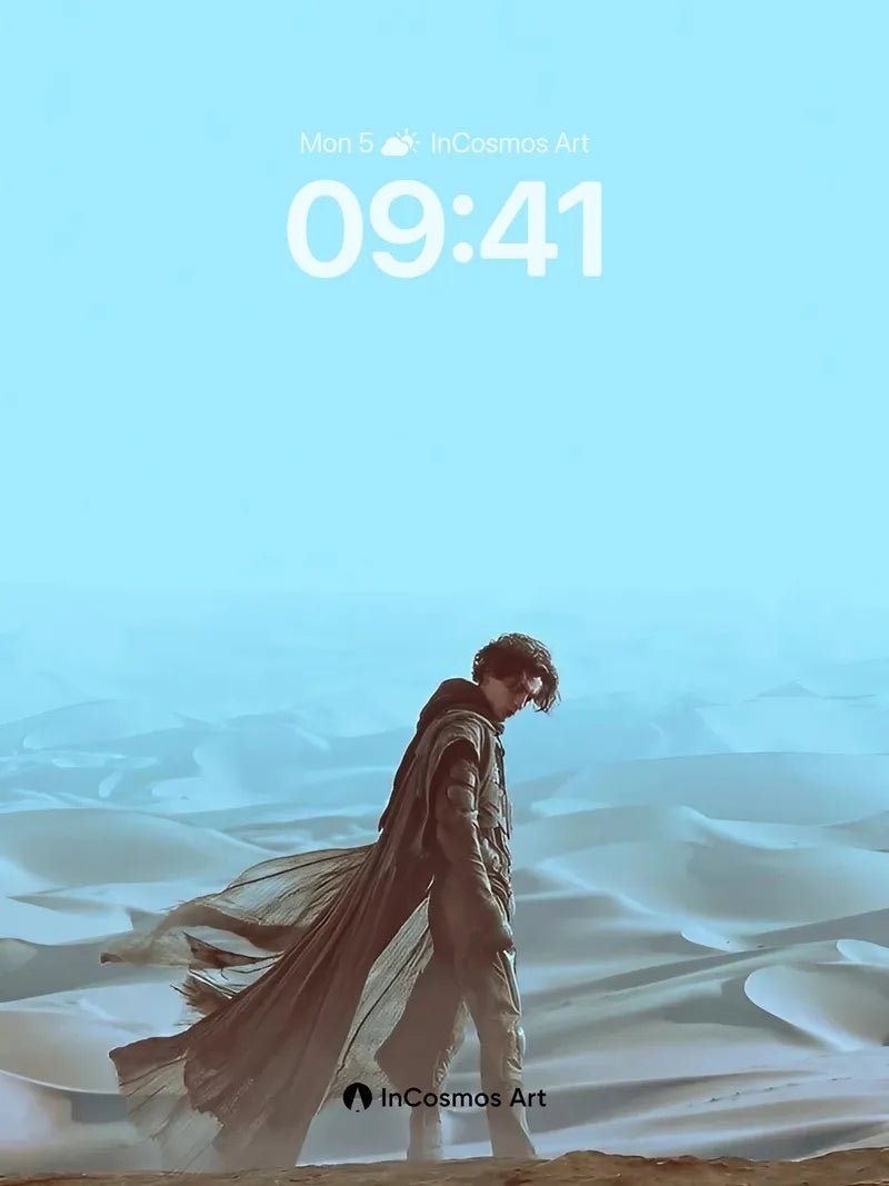 Desert Whisper Wallpaper with Flowing Cloak