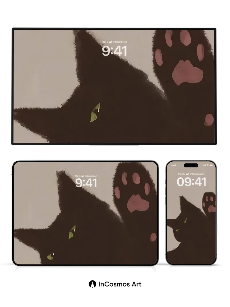 Shadow Whispers Wallpaper with Emerald Eyes