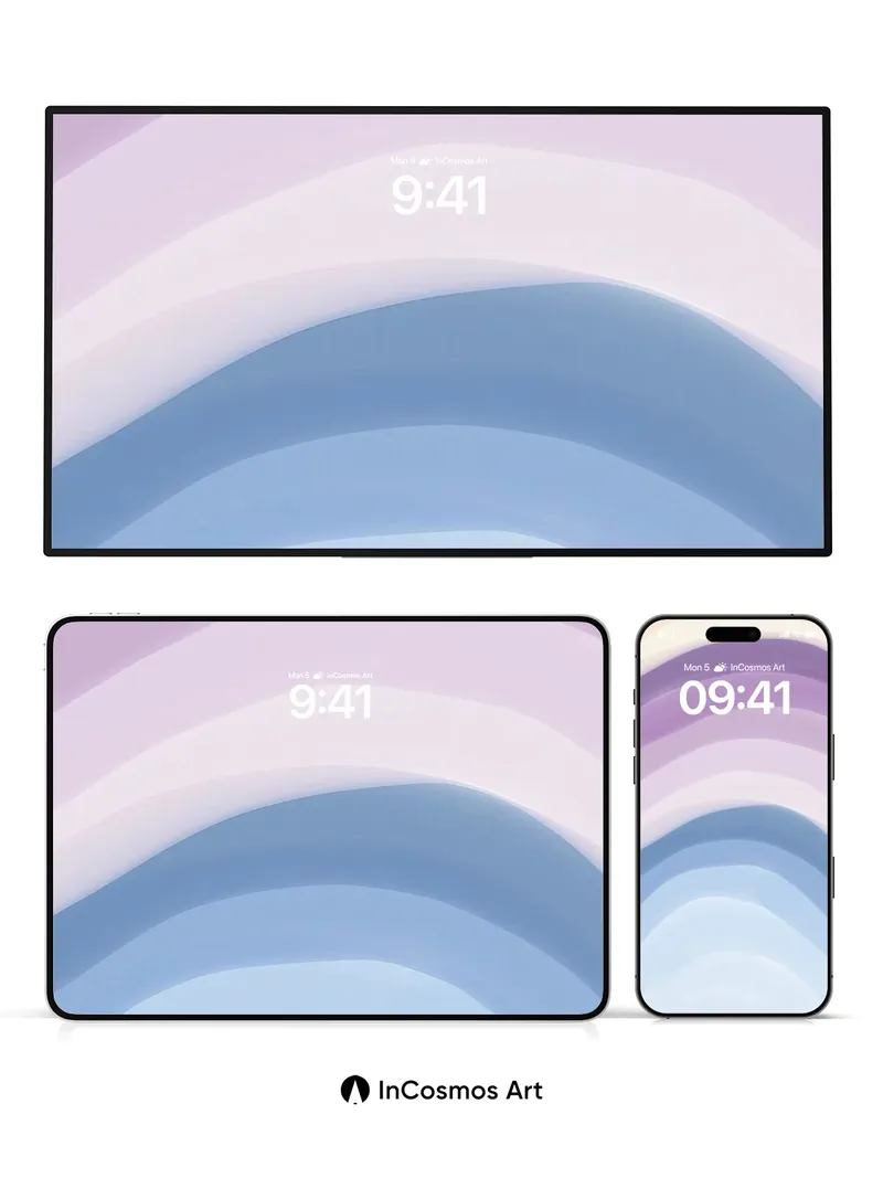 Serene Gradient Wallpaper with Ethereal Waves