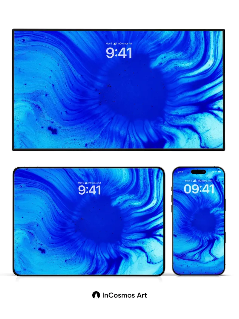 Cosmic Whirlpool Wallpaper with Liquid Depth