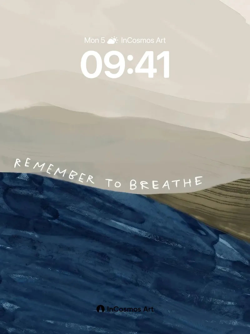 Serenity Wave Wallpaper with Whispering Text