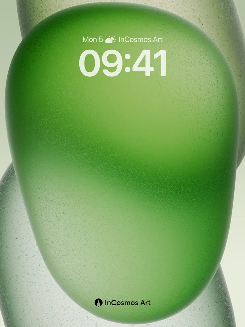 Serene Glass Pebble Wallpaper with Ethereal Hues